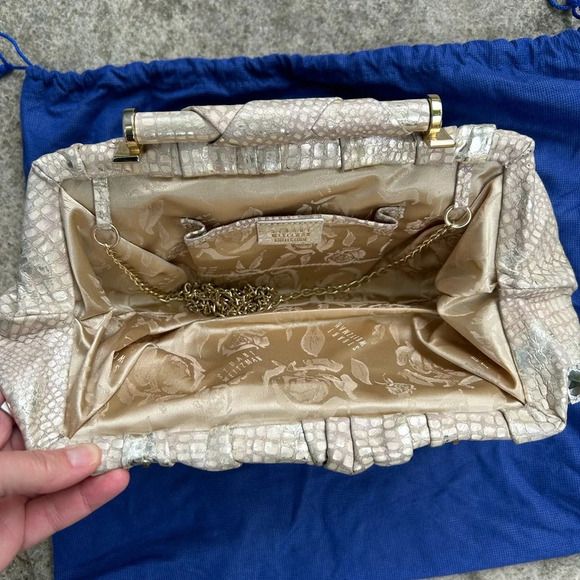 Stuart Weitzman Collection Python  Ursula Crossbody/ Clutch, 12.5 x 6” - Picture 6 of 12